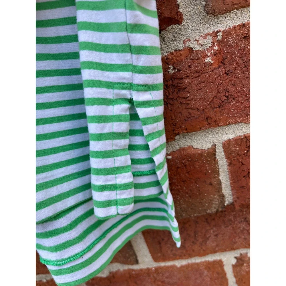 Polo Ralph Lauren Mens XL Green White Striped Short Sleeve Polo Shirt Cotton